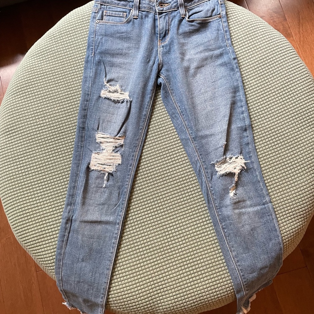 Just Black Light Blue Distressed Skinny Jeans